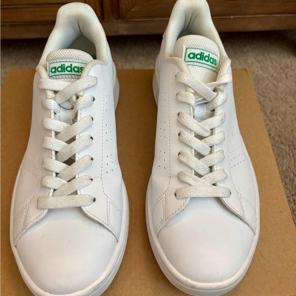 Adidas Advantage Base White Green Shoes